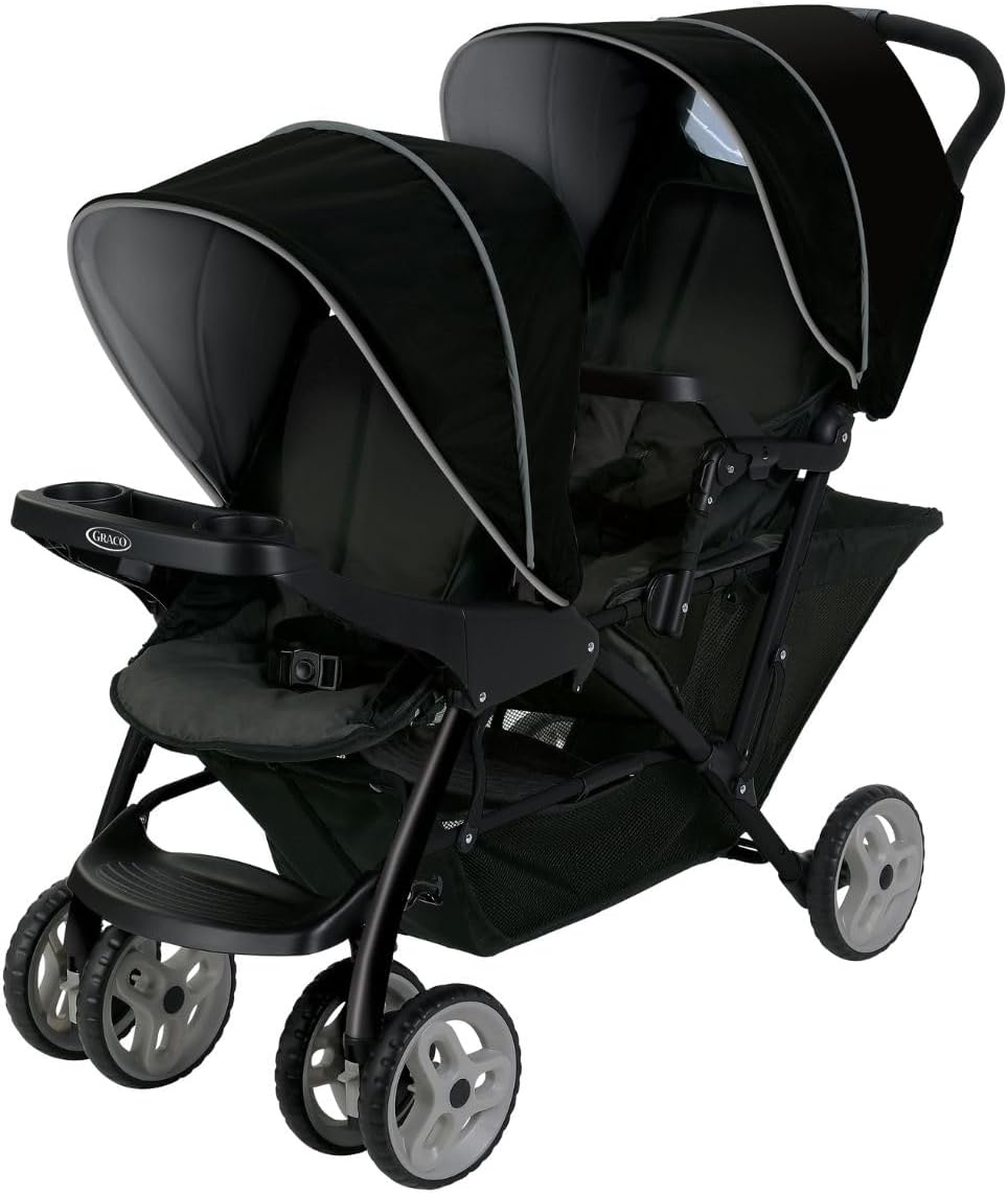 Graco Stadium Duo Tandem Double Pushchair – Black/Grey