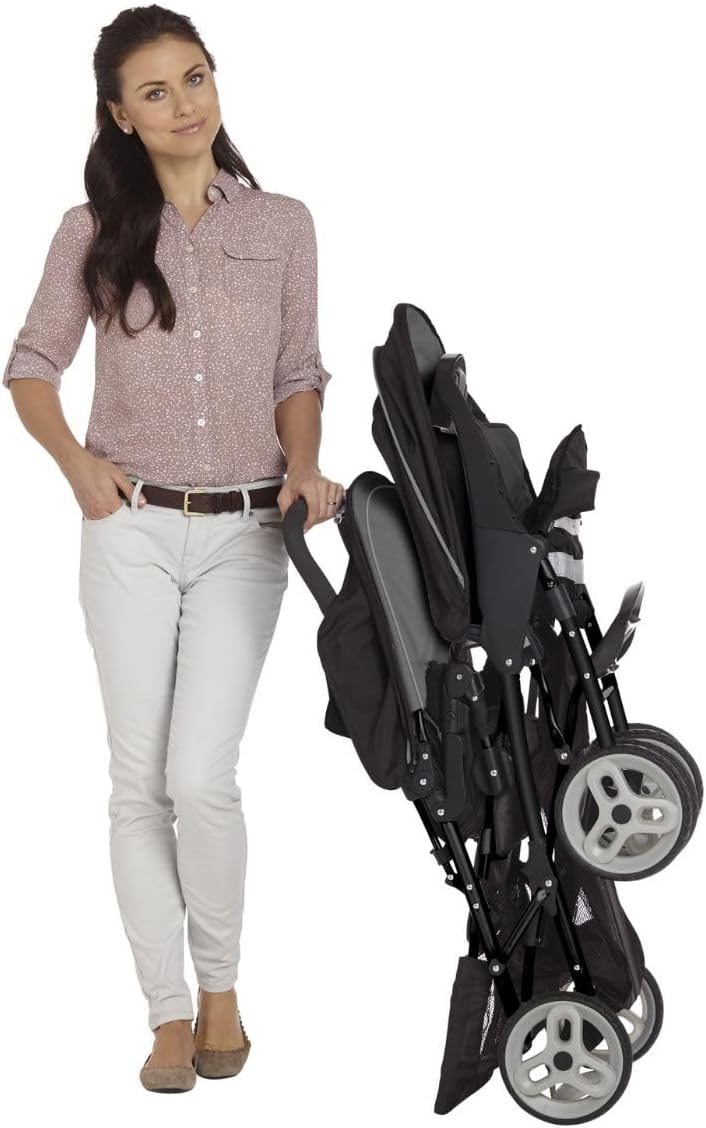 Graco Stadium Duo Tandem Double Pushchair – Black/Grey