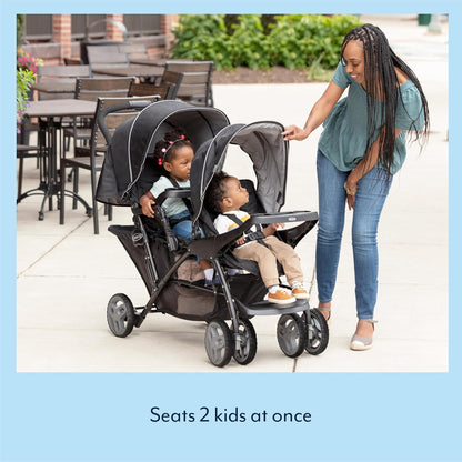 Graco Stadium Duo Tandem Double Pushchair – Black/Grey