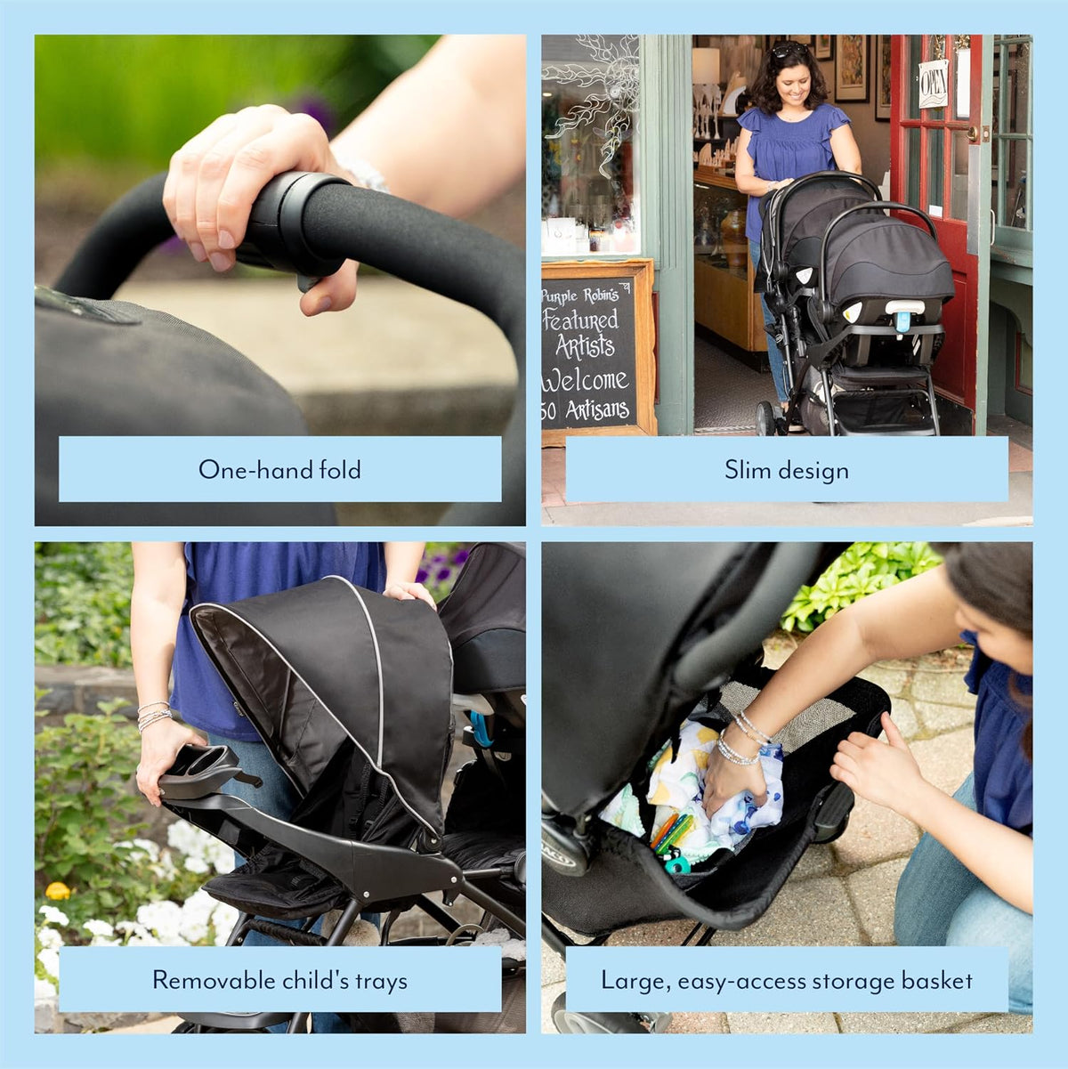 Graco Stadium Duo Tandem Double Pushchair – Black/Grey