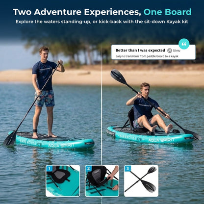 Aqua Spirit Barracuda 10'6" Inflatable Paddle Board & Kayak Package
