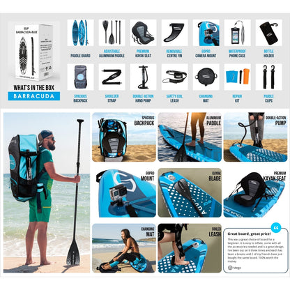 Aqua Spirit Barracuda 10'6" Inflatable Paddle Board & Kayak Package