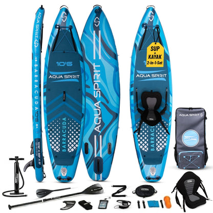 Aqua Spirit Barracuda 10'6" Inflatable Paddle Board & Kayak Package